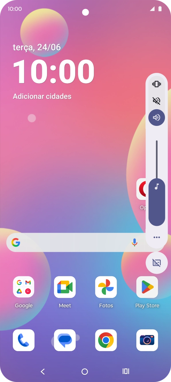 Prima o ícone de perfil silencioso para ativar a função.