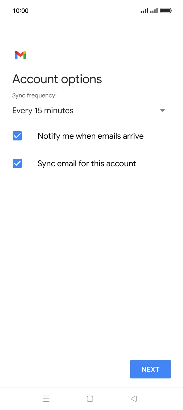 Press the drop down list below 'Sync frequency:'. Press the drop down list below 'Sync frequency:'.