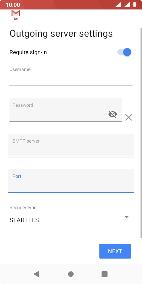 Press the drop down list below 'Security type'. Press the drop down list below 'Security type'.