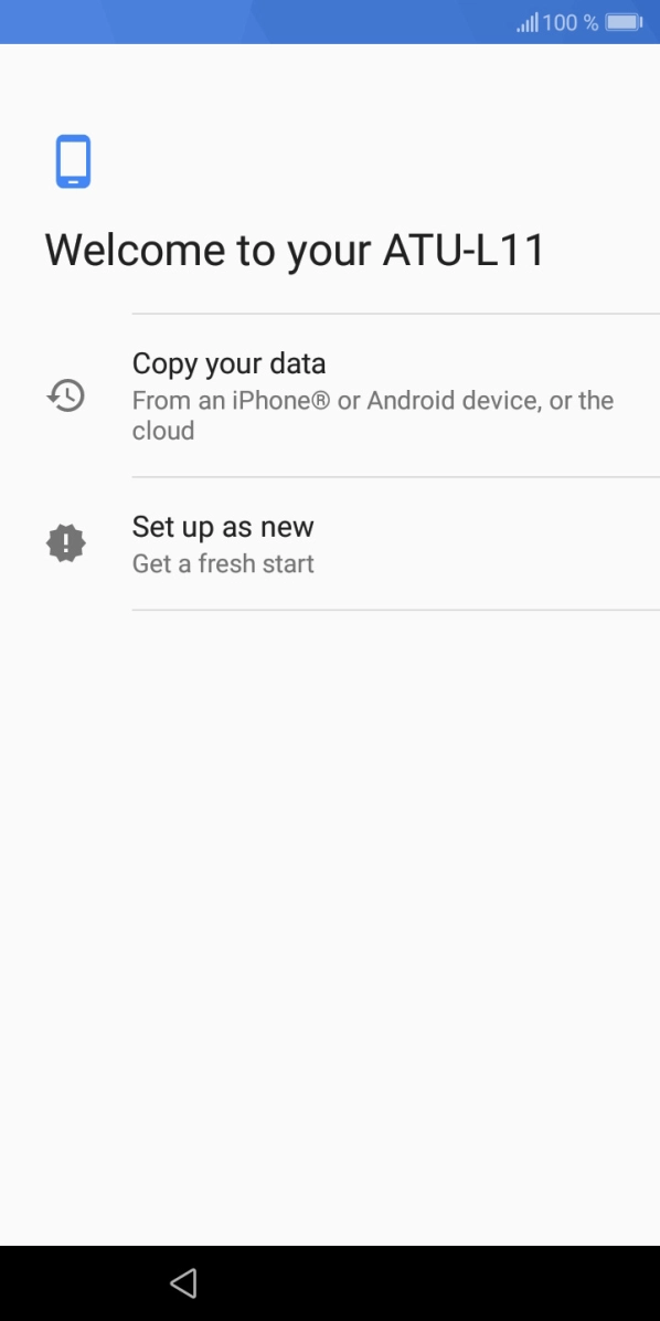 You can transfer the contents of another phone to your phone when it's activated for the first time and after a factory reset. When this screen is displayed, your phone is ready to transfer contents from another phone.