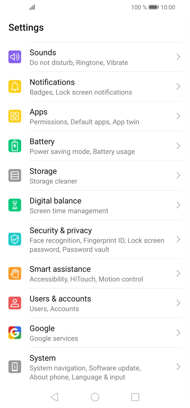 Press Users & accounts. Press Users & accounts.