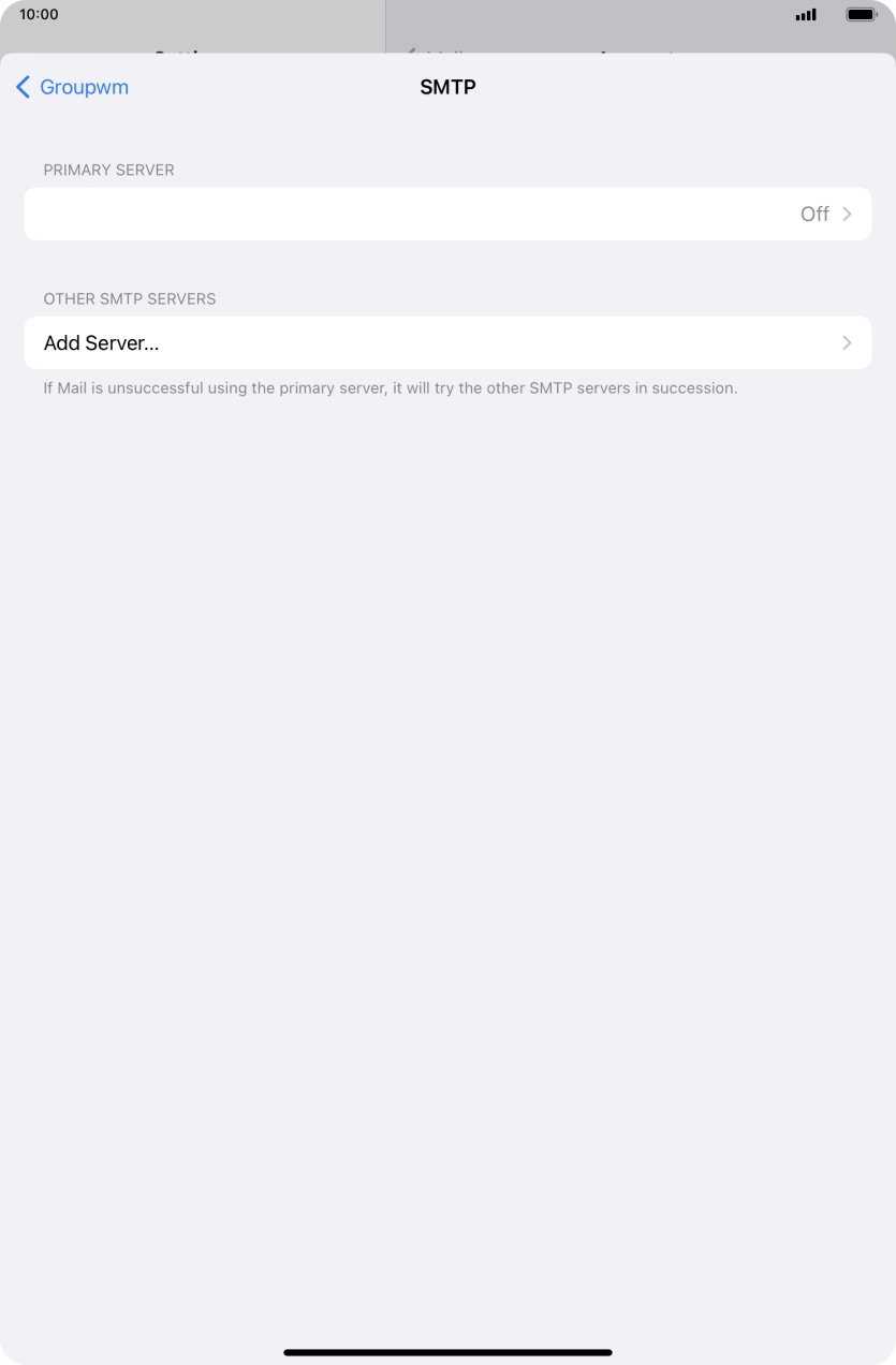 Press the field below 'PRIMARY SERVER'. Press the field below 'PRIMARY SERVER'.