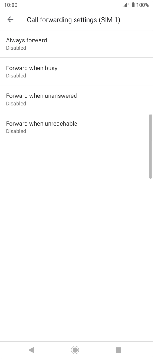 Press the required divert type.