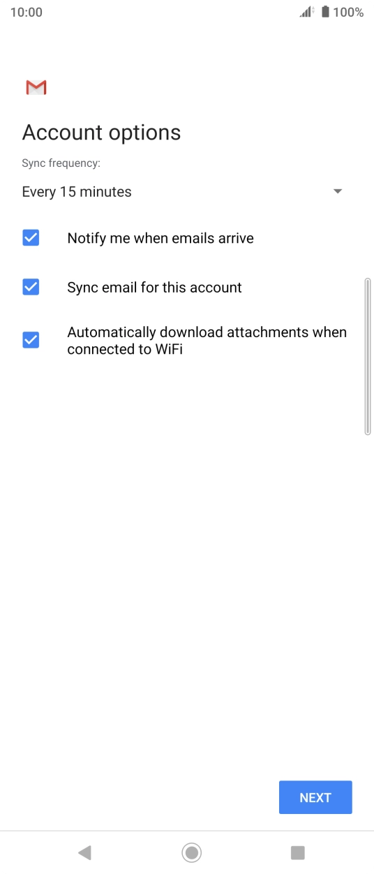 Press the drop down list below 'Sync frequency:'. Press the drop down list below 'Sync frequency:'.