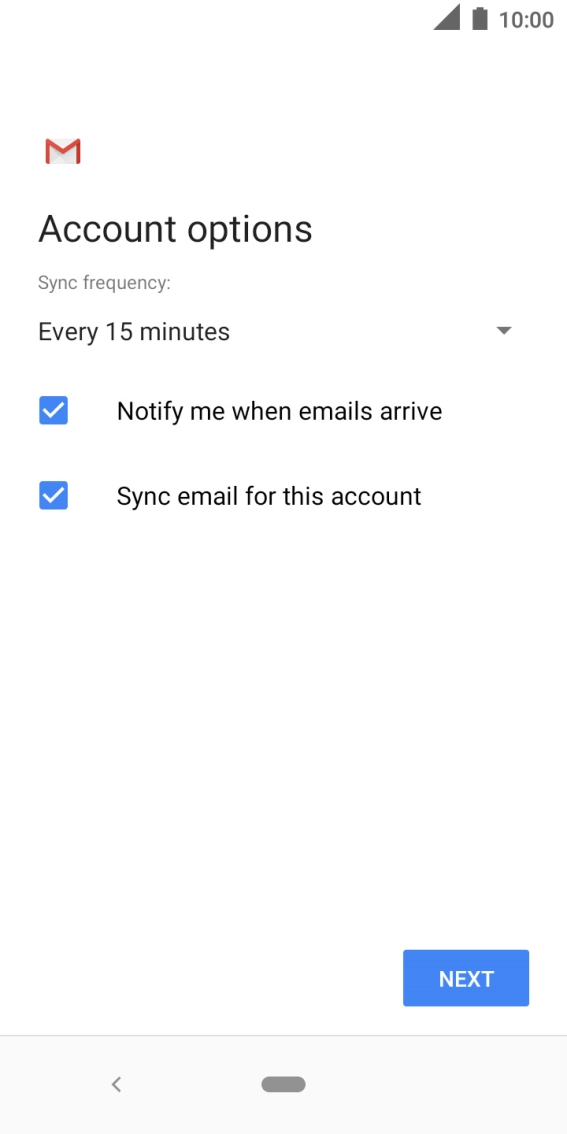 Press the drop down list below 'Sync frequency:'. Press the drop down list below 'Sync frequency:'.