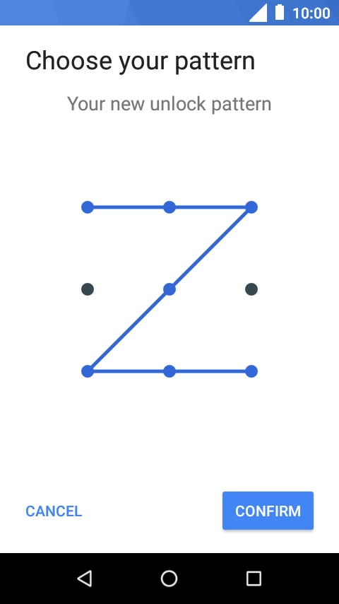 Repeat the selected phone lock code and press CONFIRM.