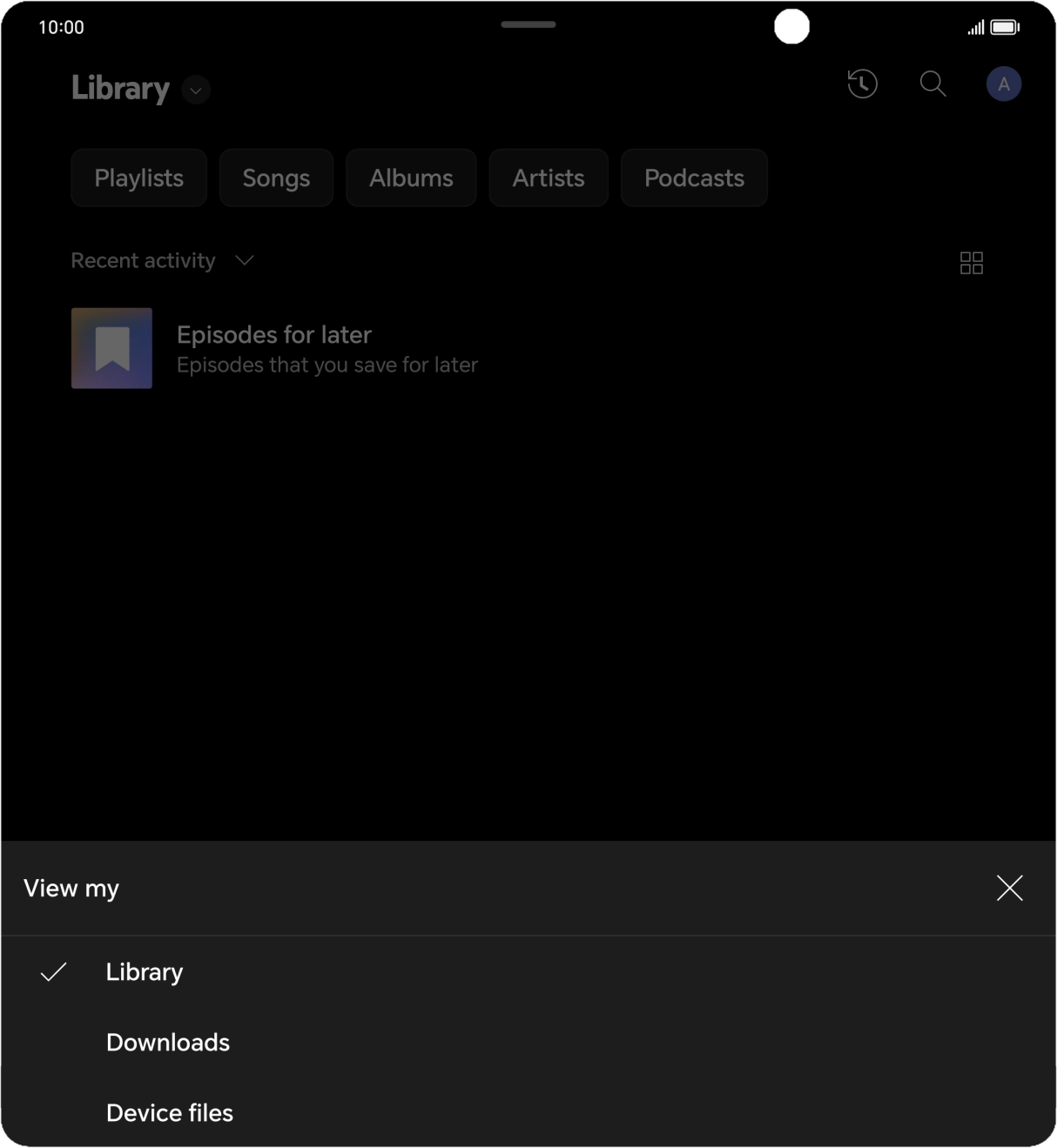 Press the required category and go to the required audio file.