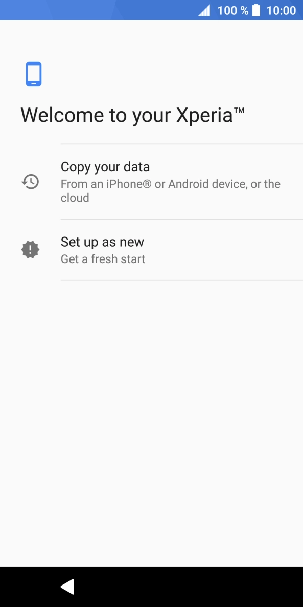 You can transfer the contents of another phone to your phone when it's activated for the first time and after a factory reset. When this screen is displayed, your phone is ready to transfer contents from another phone.