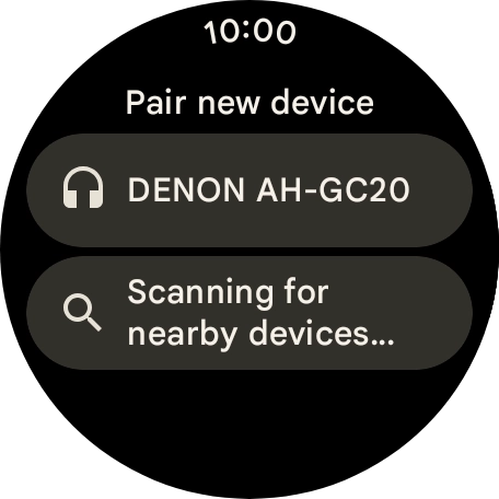 Press the required device.
