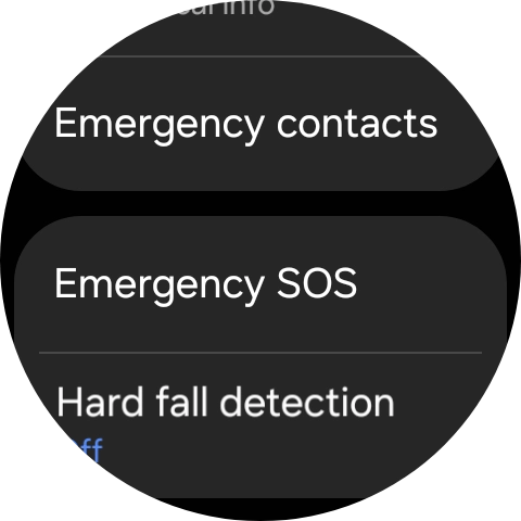 Press Emergency contacts. Press Emergency contacts.