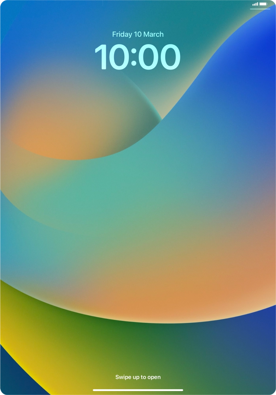 Slide your finger upwards starting from the bottom of the screen.