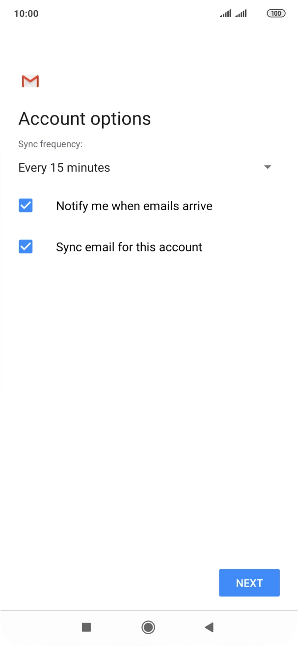 Press the drop down list below 'Sync frequency'. Press the drop down list below 'Sync frequency'.