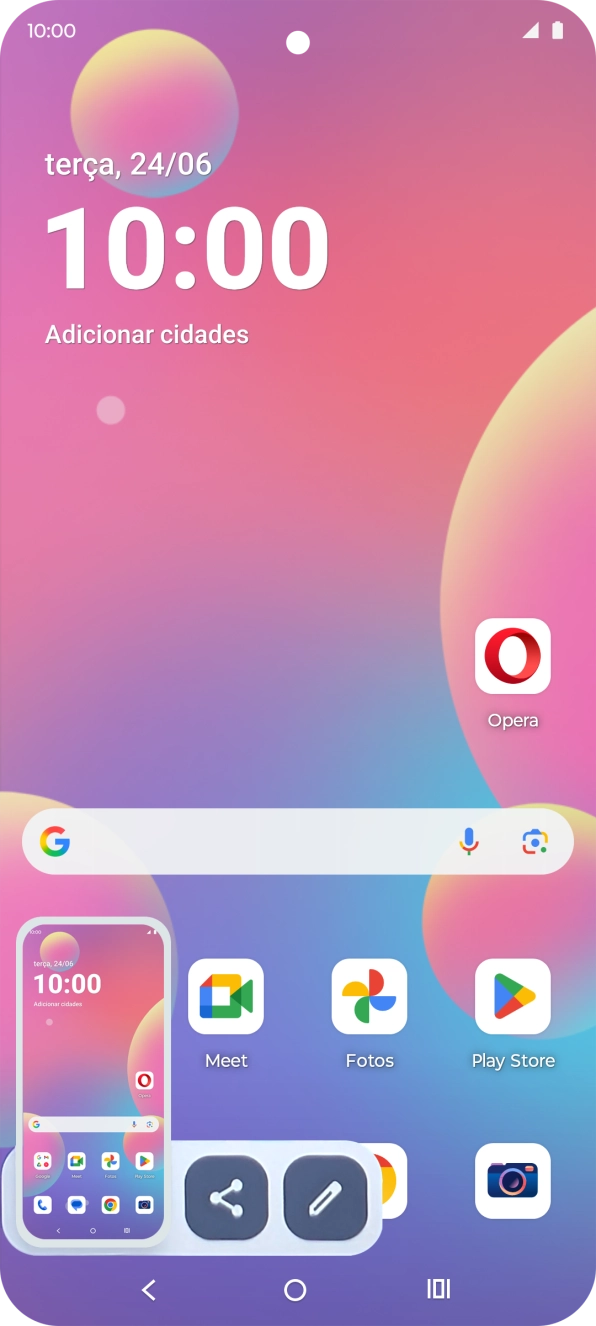 Para modificar a captura de ecrã prima a captura de ecrã e siga as indicações no ecrã para efetuar as modificações pretendidas.