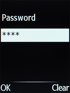 Key in your barring password and press the Navigation key.