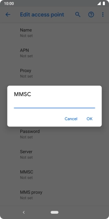 Key in http://mmsc.mms.o2.co.uk:8002 and press OK.