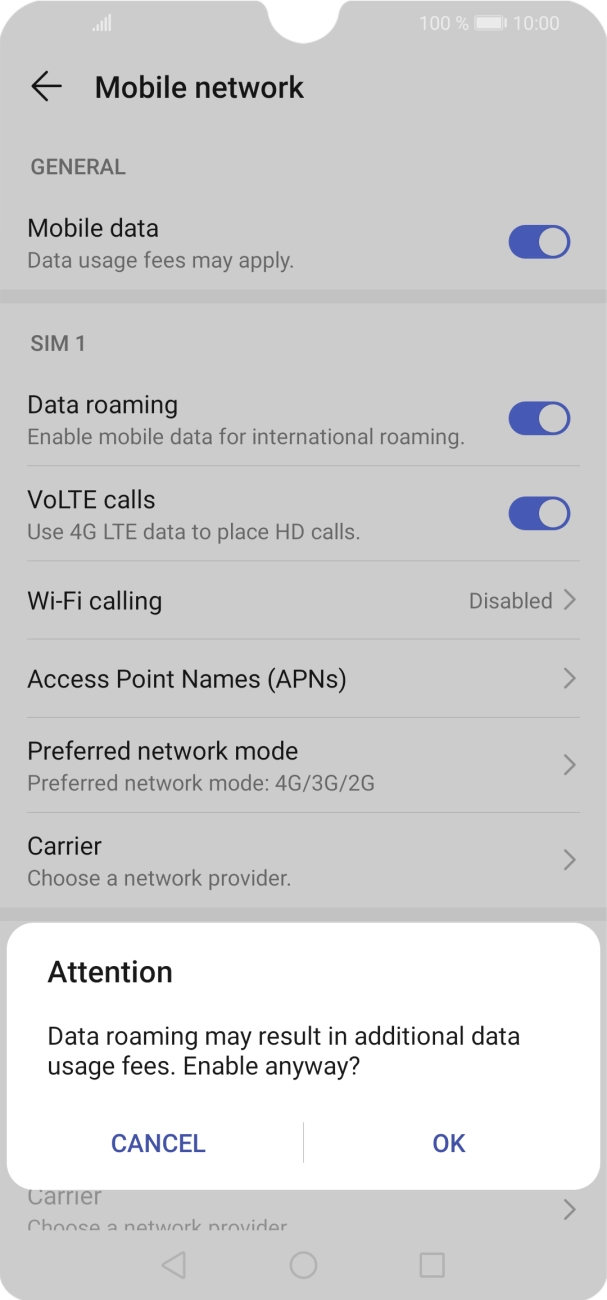 If you turn on the function, press OK. If you turn on the function, press OK.