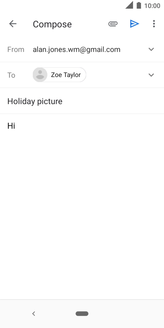 Press the attachment icon. Press the attachment icon.