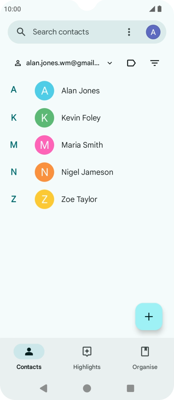 Press the new contact icon. Press the new contact icon.