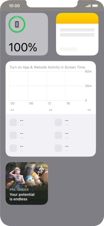 Press and hold the required widget until a pop-up menu is displayed. Press and hold the required widget until a pop-up menu is displayed.