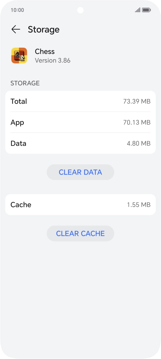 Press CLEAR CACHE.