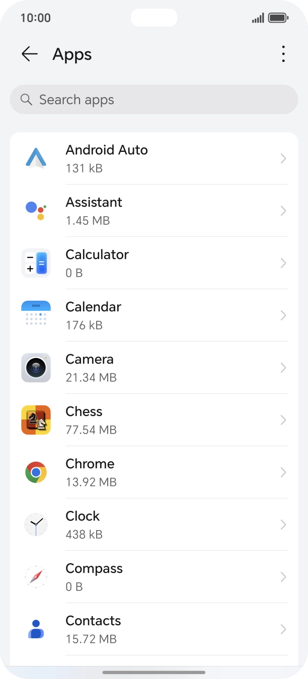 Press the required app.