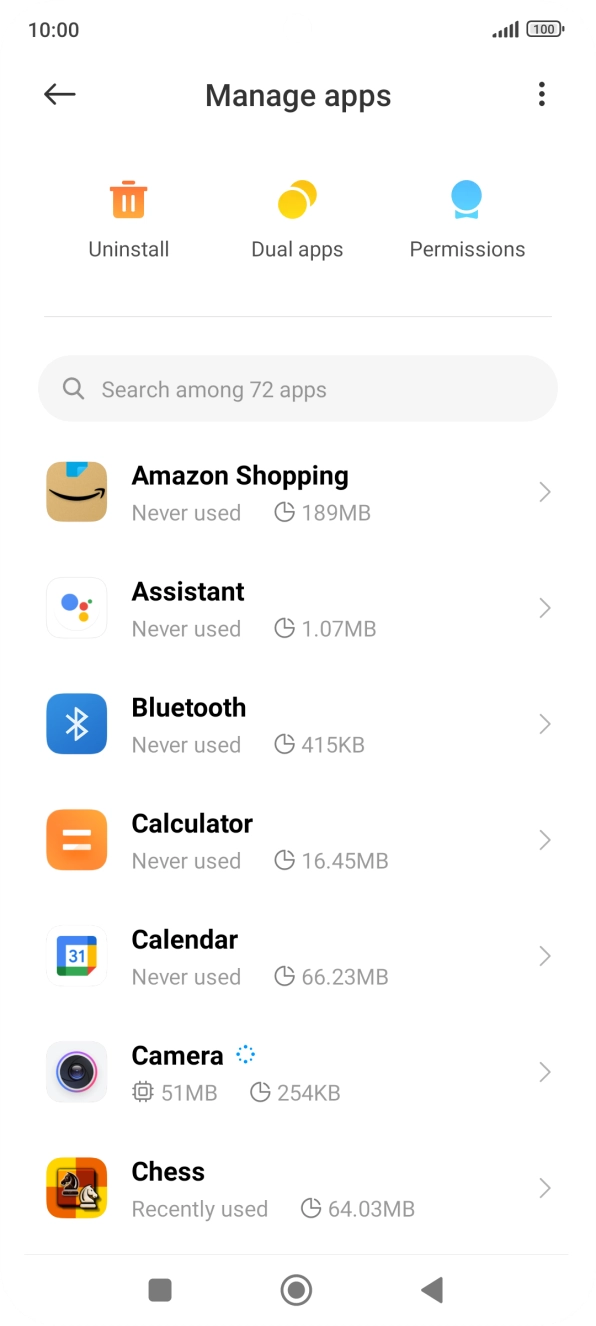 Press the required app.