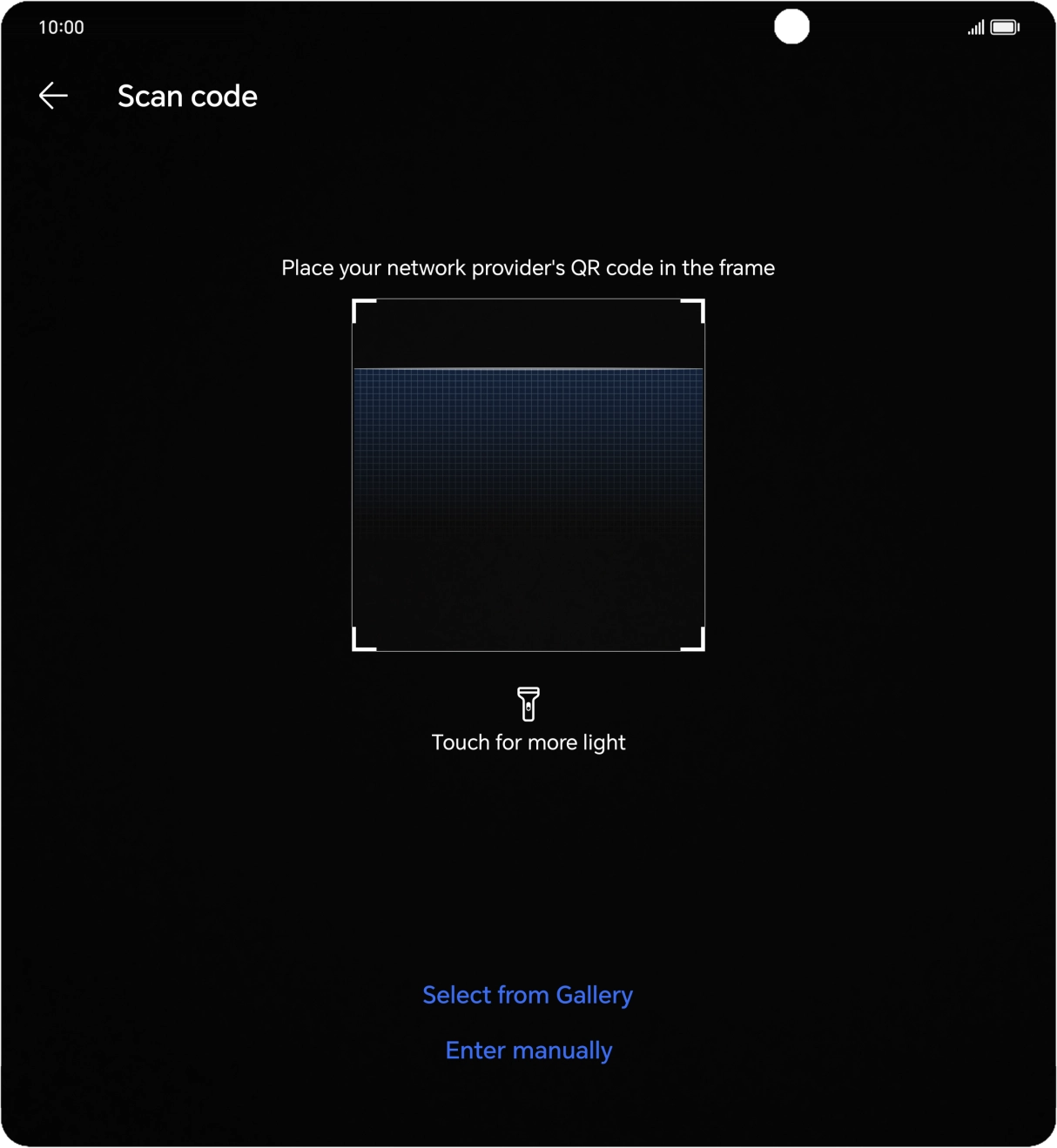 Place the QR code you've received inside the phone camera frame to scan the code.