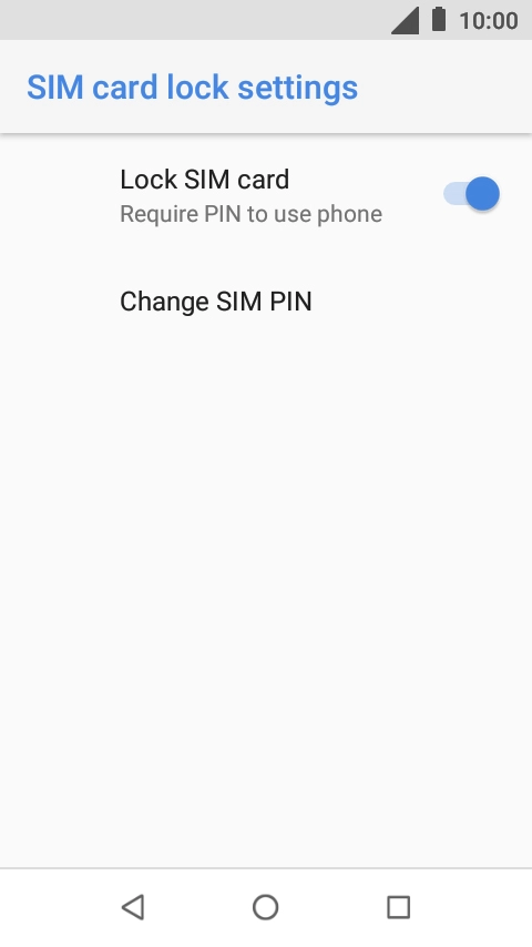 Press the indicator next to 'Lock SIM card' to turn the function on or off.