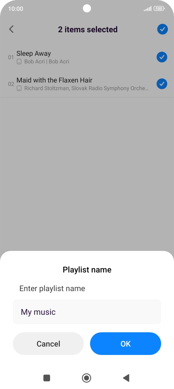 Key in a name for the playlist and press OK.