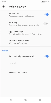 Press Preferred network type.