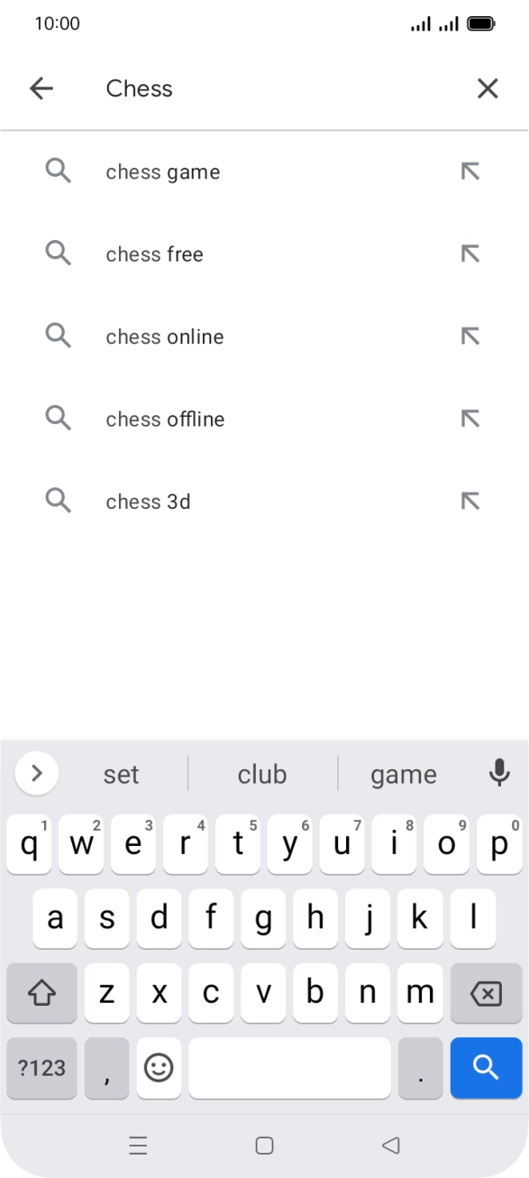 Key in the name or subject of the required app and press the search icon.