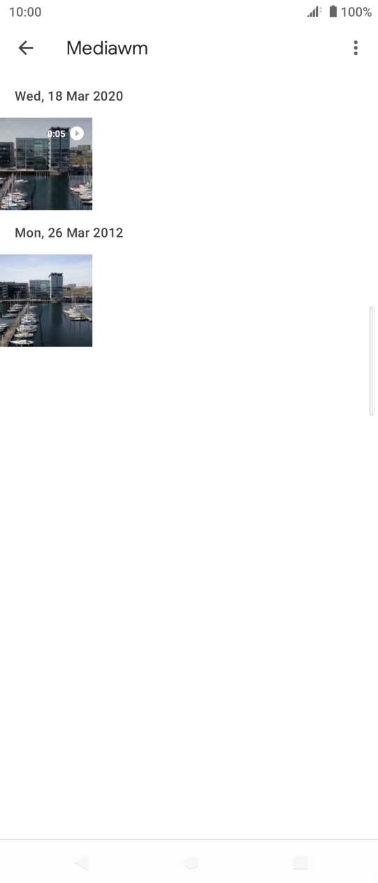 Press and hold any picture or video clip. Press and hold any picture or video clip.