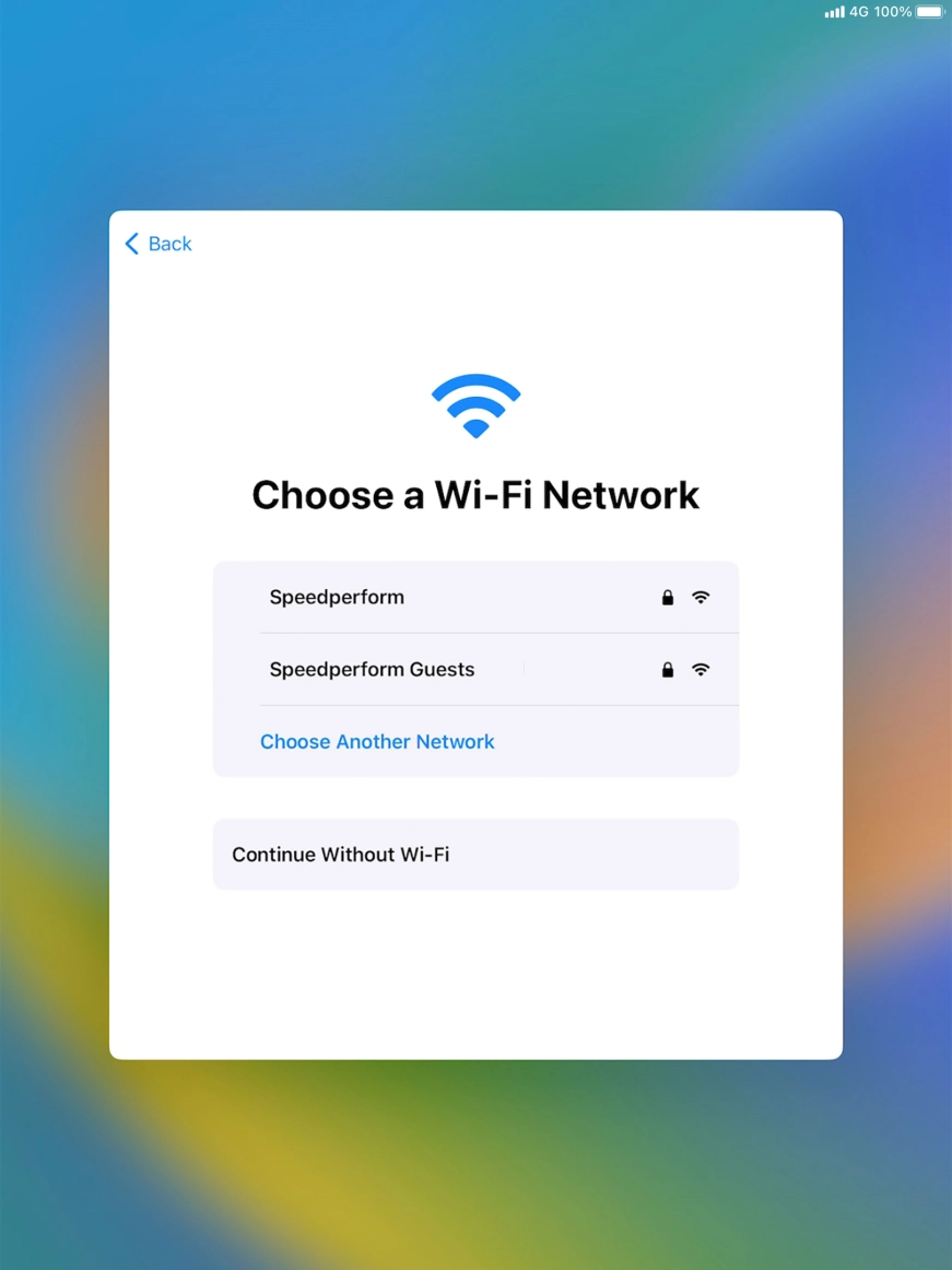 Press the required WiFi network.