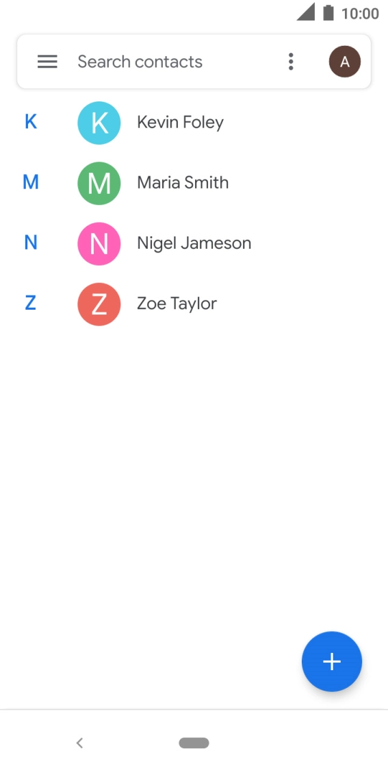 Press the new contact icon.
