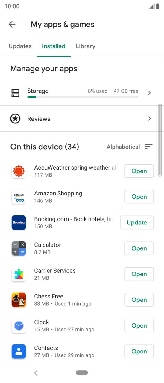 Press the required app.