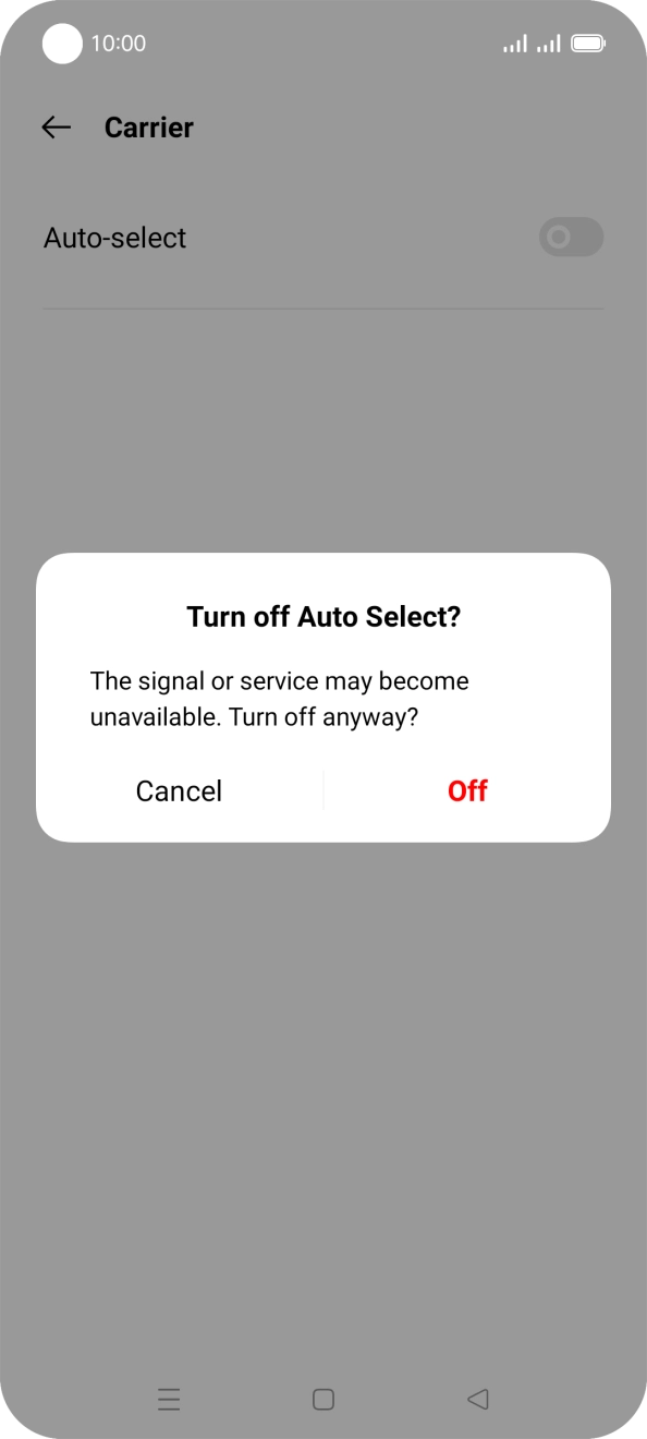 Press Off to turn off the function and wait while your phone searches for networks. Press Off to turn off the function and wait while your phone searches for networks.