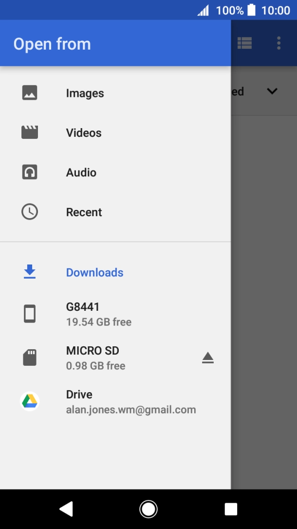Press the required category and go to the required folder.