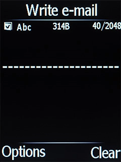 Highlight the text input field and write the text for your email.