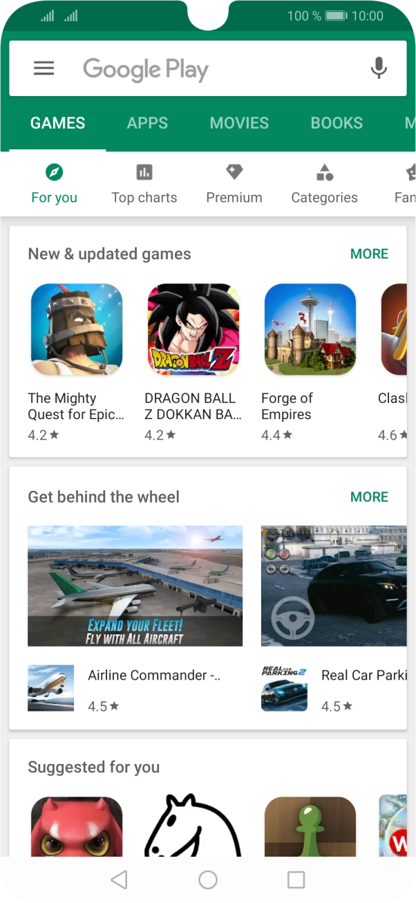 Press the search field.