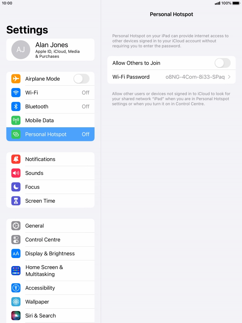 Press Wi-Fi Password and key in the required password.