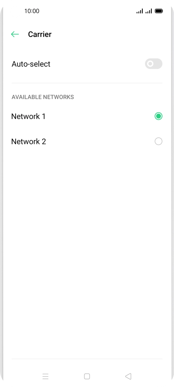 Press the required network. Press the required network.