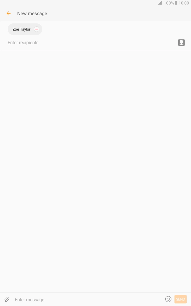 Press the text input field and write the text for your text message.