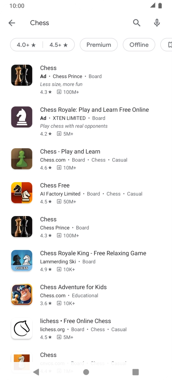 Press the required app.