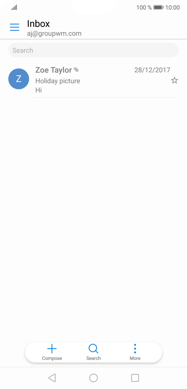 Slide your finger right starting from the left side of the screen.