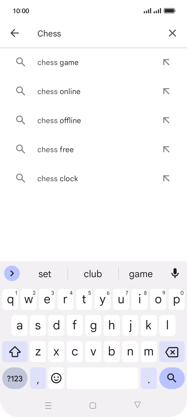 Key in the name or subject of the required app and press the search icon.