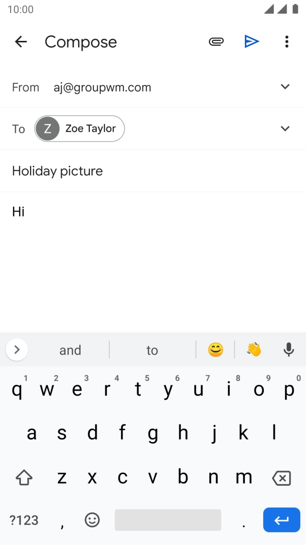 Press the attachment icon.