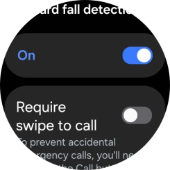 Press the indicator below 'Hard fall detection' to turn the function on or off.