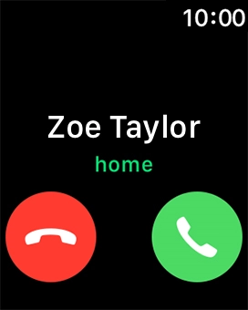 Press the Digital Crown when you get a call.