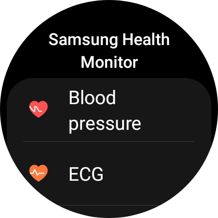 Press Blood pressure and follow the instructions on the screen to measure your blood pressure.