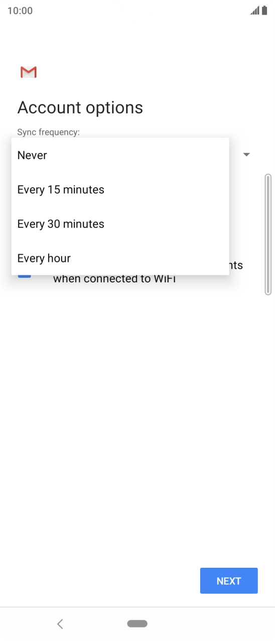 Press the required setting.